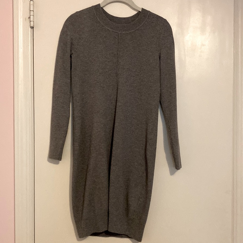 BANANA REPUBLIC Gray Long-Sleeve Sweater Dress Petite XXS